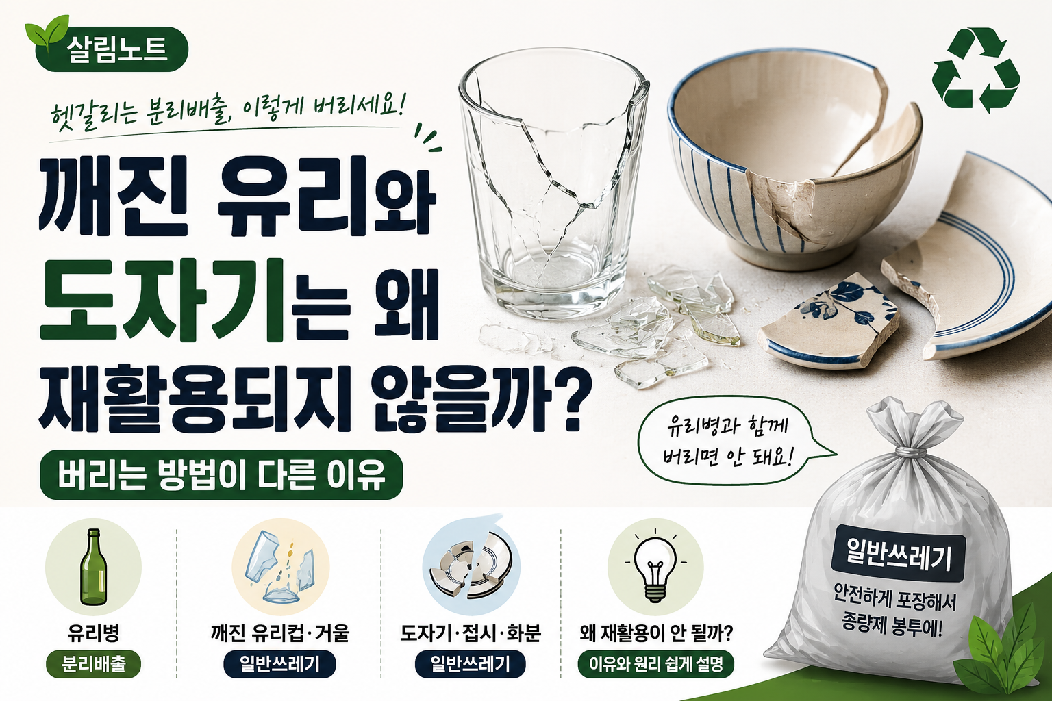 깨진 유리와 도자기 분리배출 방법 썸네일