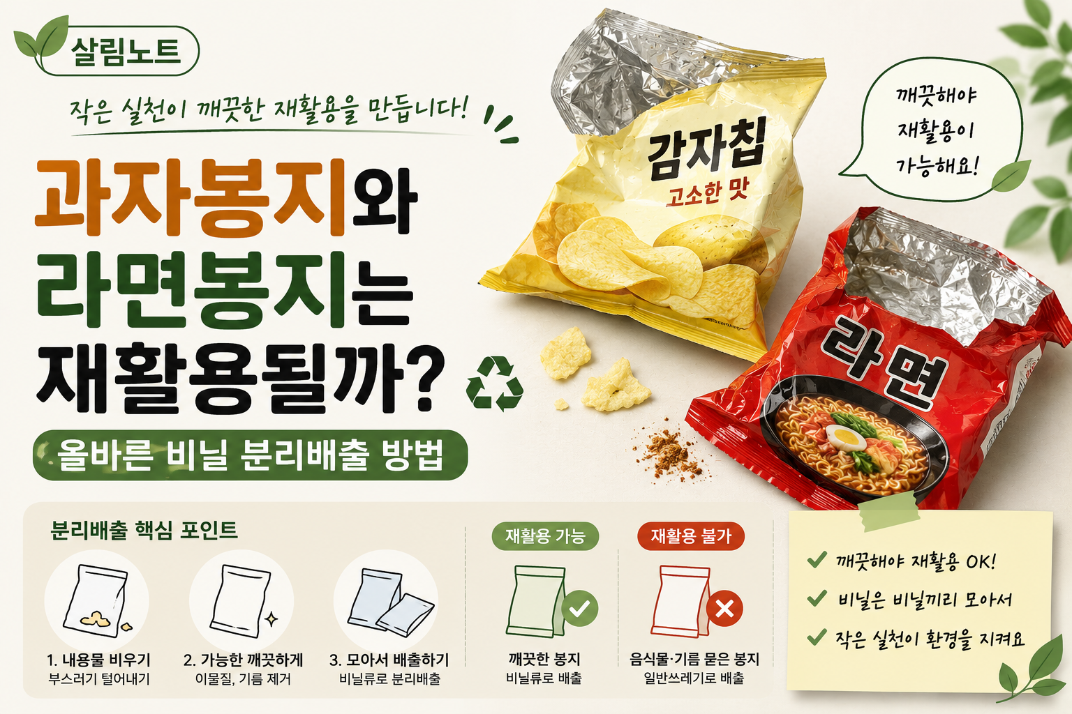 과자봉지와 라면봉지 재활용 가이드 썸네일