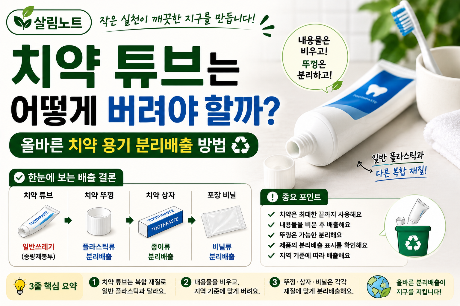 치약 튜브 올바른 분리배출 방법 썸네일